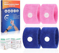 Travel Sickness Bands Adult Motion Sickness Bands for Kids Cruise Travel Essentials anti Sickness Wristbands for Pregnancy Women, 2 Pairs (Pink,Blue)